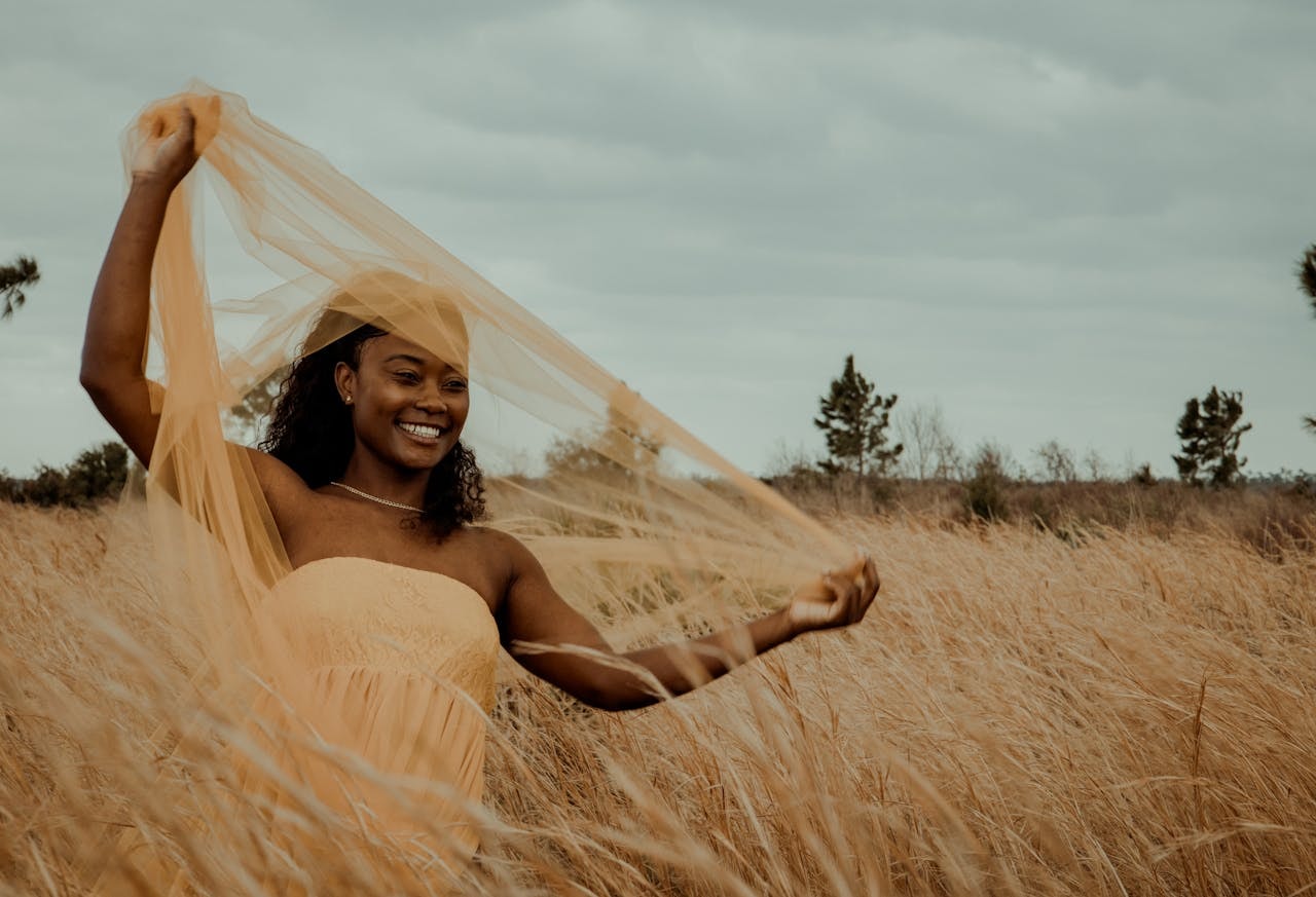 Black woman being happy